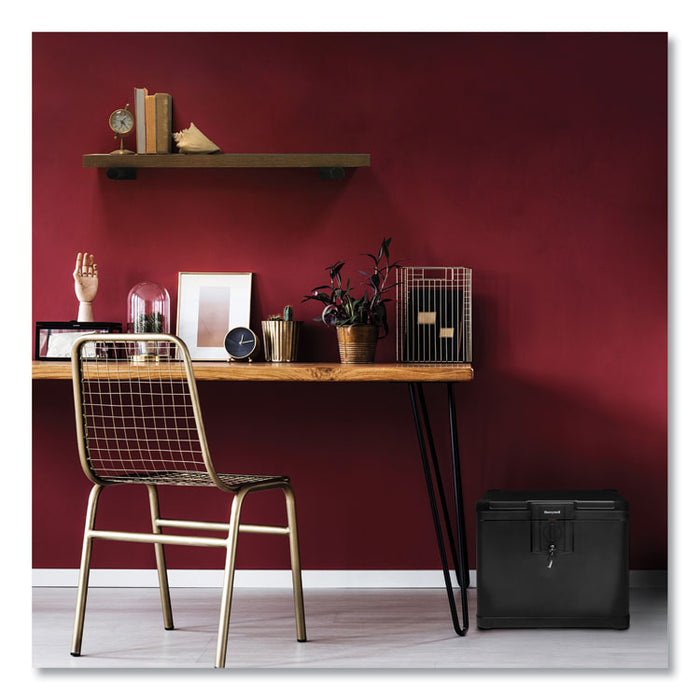 Molded Fire and Water File Chest, 16 x 12.6 x 13, 0.6 cu ft, Black