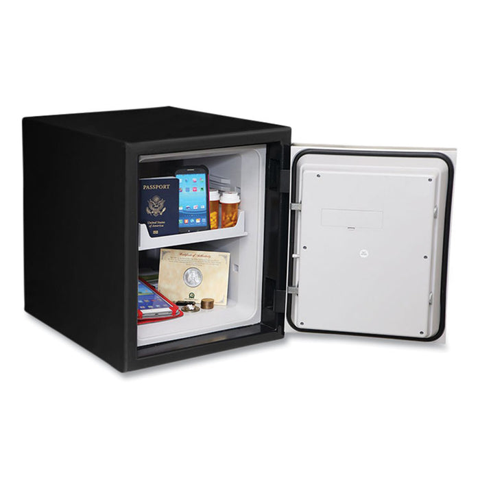 Digital Security Steel Fire and Waterproof Safe with Keypad and Key Lock, 14.6 x 20.2 x 17.7, 0.9 cu ft, Black