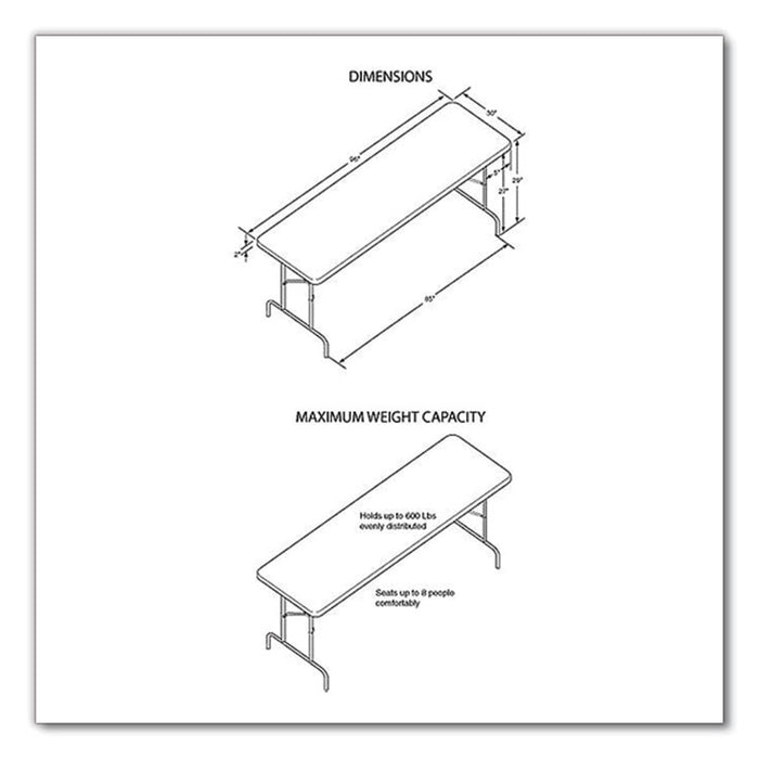IndestrucTables Too 600 Series Folding Table, Rectangular, 96" x 30" x 29", Platinum