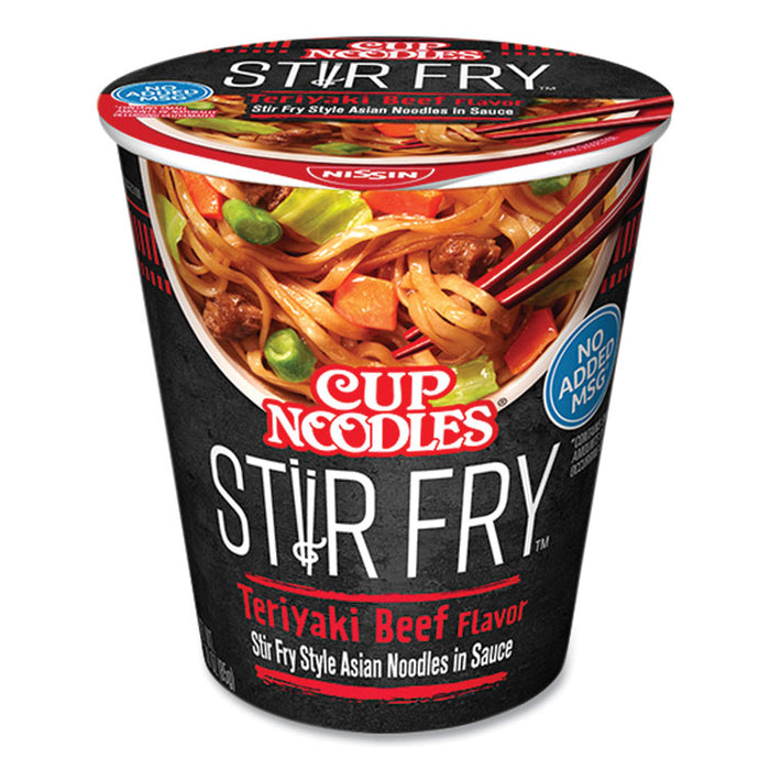 Cup Noodles Stir Fry, Teriyaki Beef, 3 oz Cup, 6/Carton