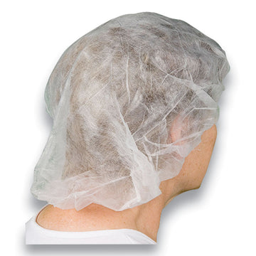 BC Series Bouffant Caps, Polypropylene, 24", White, 1,000/Carton