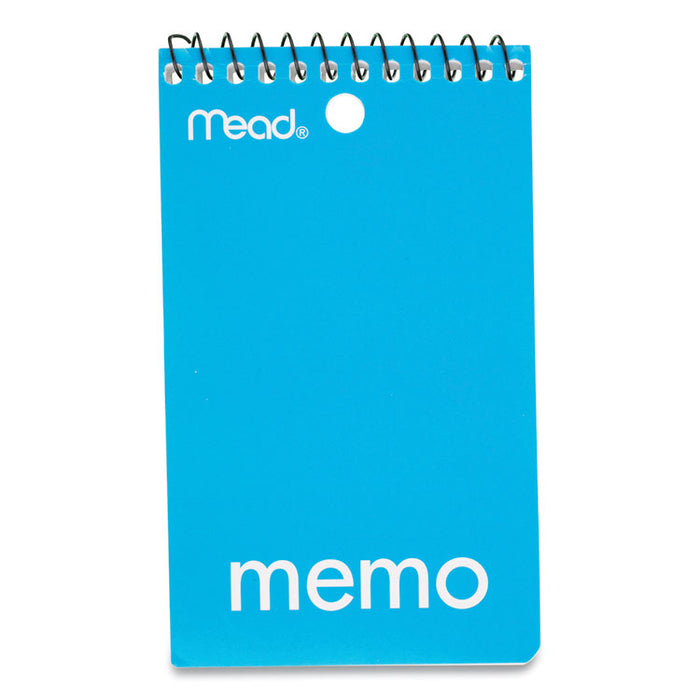Wirebound Memo Pad, Randomly Assorted Cover Colors, Medium/College Rule, (60) White 3 x 5 Sheets