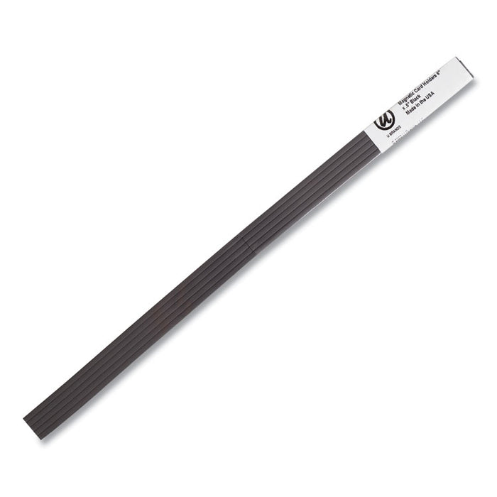 Magnetic Card Holders, 6 x 0.5, Black, 10/Pack