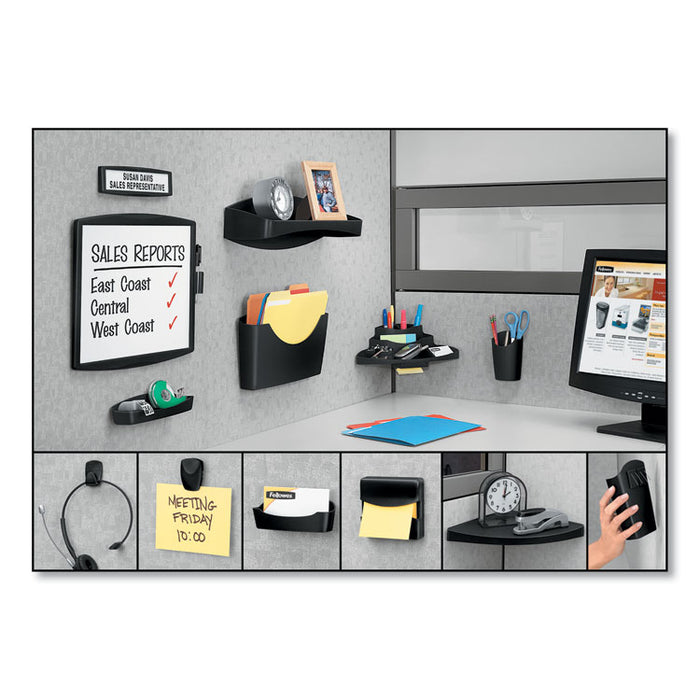 Partition Additions Dry Erase Board, 15.38" x 13.25", White Surface, Dark Graphite Gray HPS/Plastic Frame