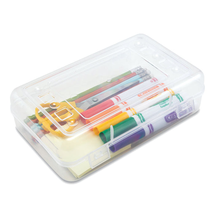 Clear Pencil Box, 8.5" x 5.25" x 2.5", Clear