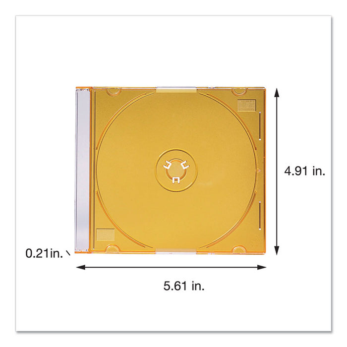CD/DVD Slim Case, Assorted Colors, 50/Pack