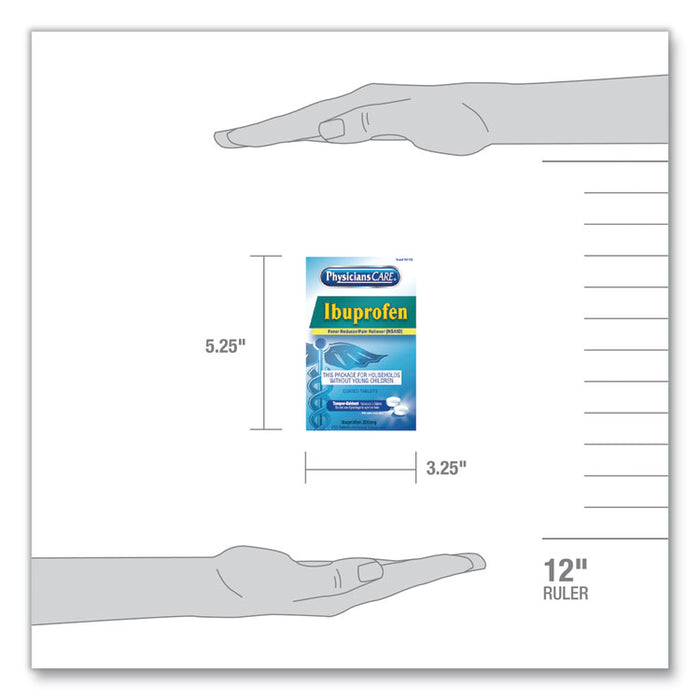 Ibuprofen Pain Reliever Tablets, Two-Pack, 125 Packs/Box