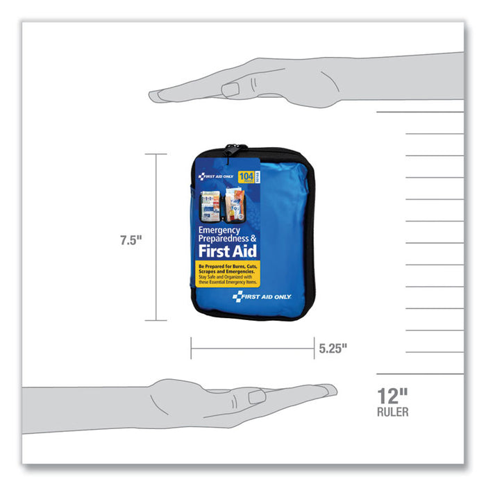 Soft-Sided First Aid and Emergency Kit, 104 Pieces, Soft Fabric Case