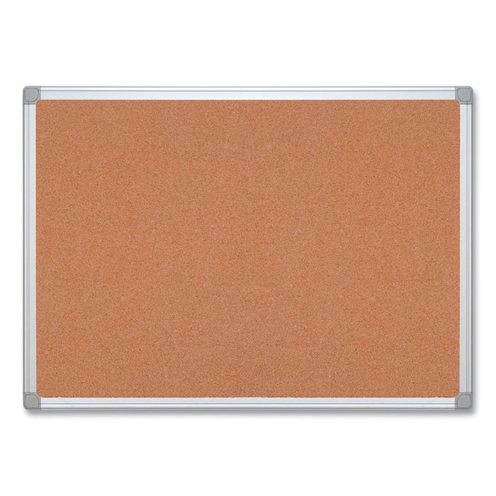 Earth Cork Board, 48" x 36", Tan Surface, Satin Aluminum Frame