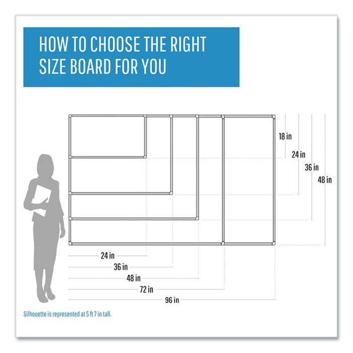 Porcelain Value Dry Erase Board, 36" x 48", White Surface, Satin Aluminum Frame