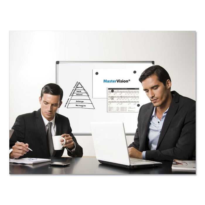 Porcelain Value Dry Erase Board, 48" x 96", White Surface, Satin Aluminum Frame