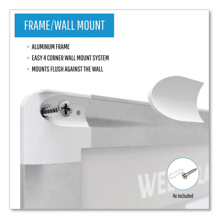 Magnetic Dry Erase Calendar Board, 12-Month Planning/Scheduling, 36" x 24", White Surface, Satin Aluminum Frame