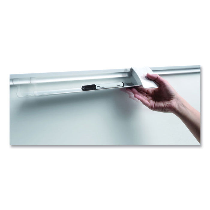 Magnetic Dry Erase Calendar Board, Four-Month Planning/Scheduling, 48" x 36", White Surface, Satin Aluminum Frame