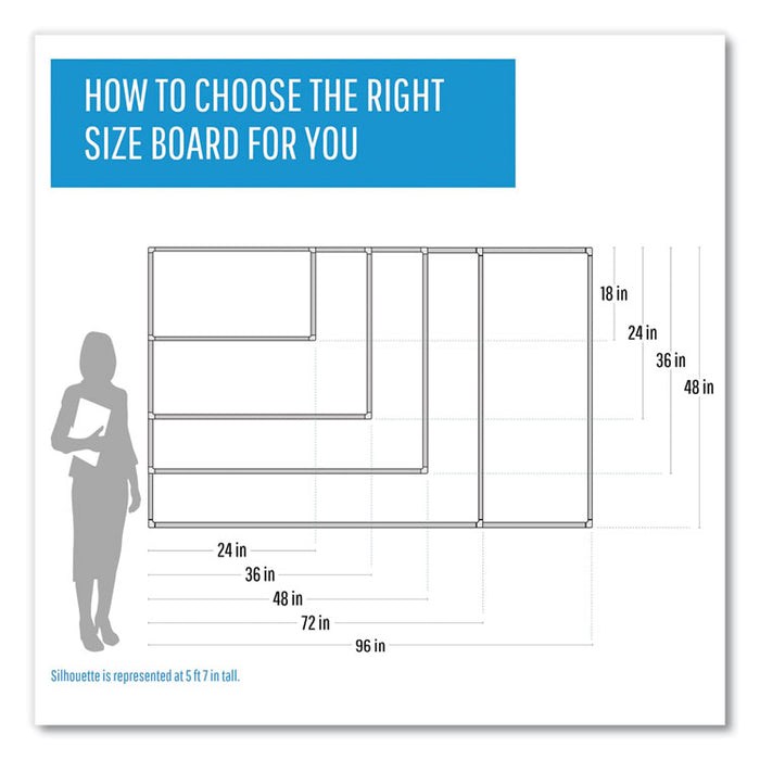 3-in-1 Planner Board, Monthly Planning/Scheduling Calendar, 24" x 18", Tan/White/Blue Surface, Satin Aluminum Frame