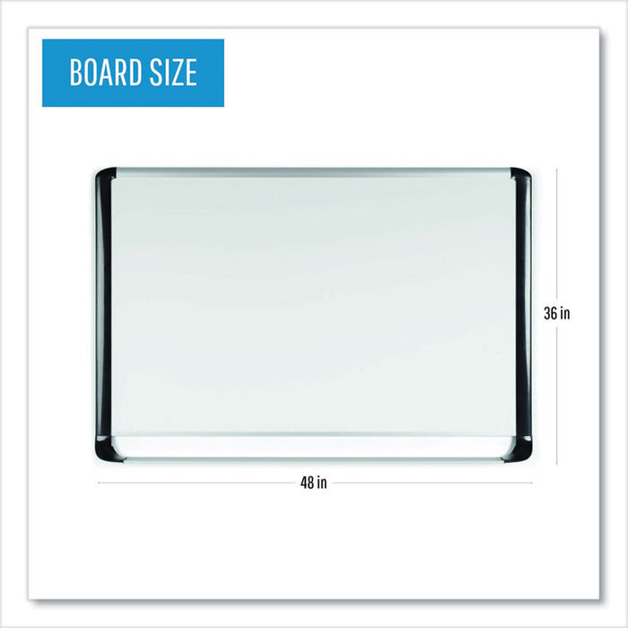 Gold Ultra Magnetic Dry Erase Boards, 48" x 36", White Surface, Black/Satin Aluminum Frame