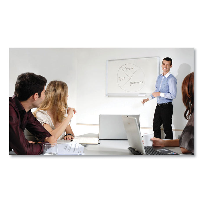 Gold Ultra Magnetic Dry Erase Boards, 48" x 36", White Surface, White/Natural Aluminum Frame