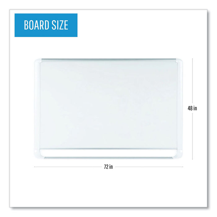 Gold Ultra Magnetic Dry Erase Boards, 72" x 48", White Surface, White/Natural Aluminum Frame