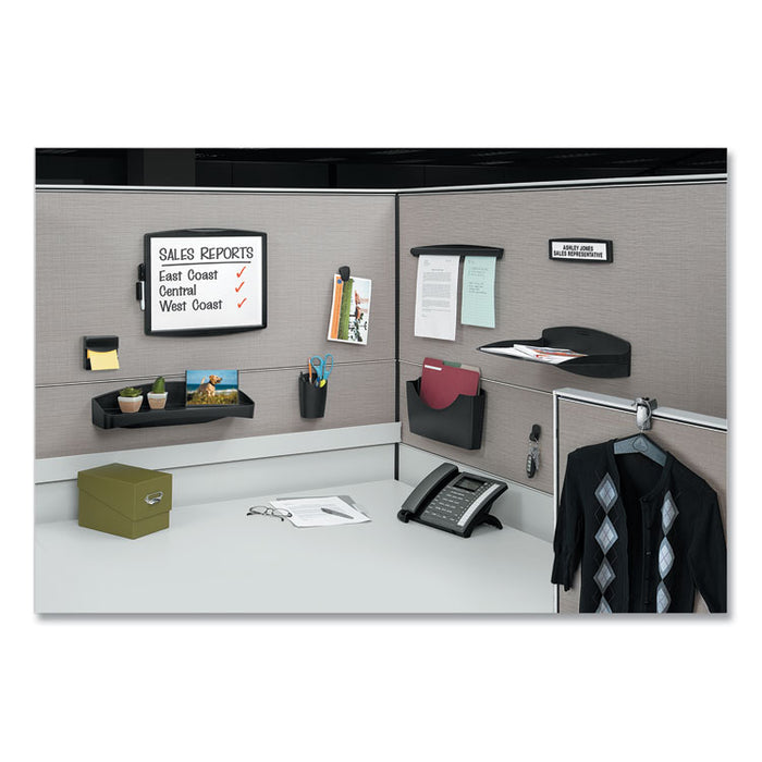Plastic Partition Additions Nameplate, 9 x 0.75 x 2.5, Dark Graphite Frame