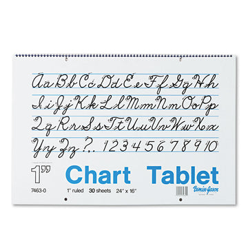 Chart Tablets, Presentation Format (1" Rule), (30) White 24 x 16 Sheets