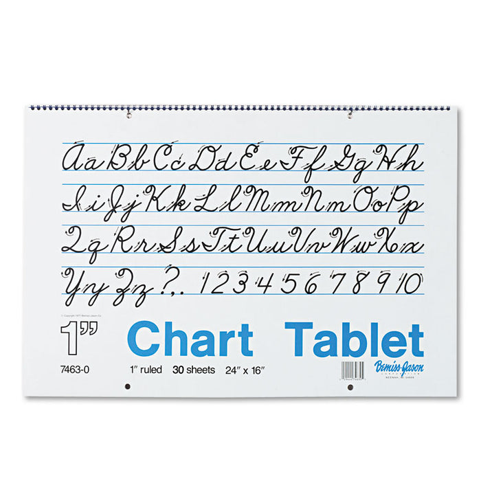 Chart Tablets, Presentation Format (1" Rule), (30) White 24 x 16 Sheets