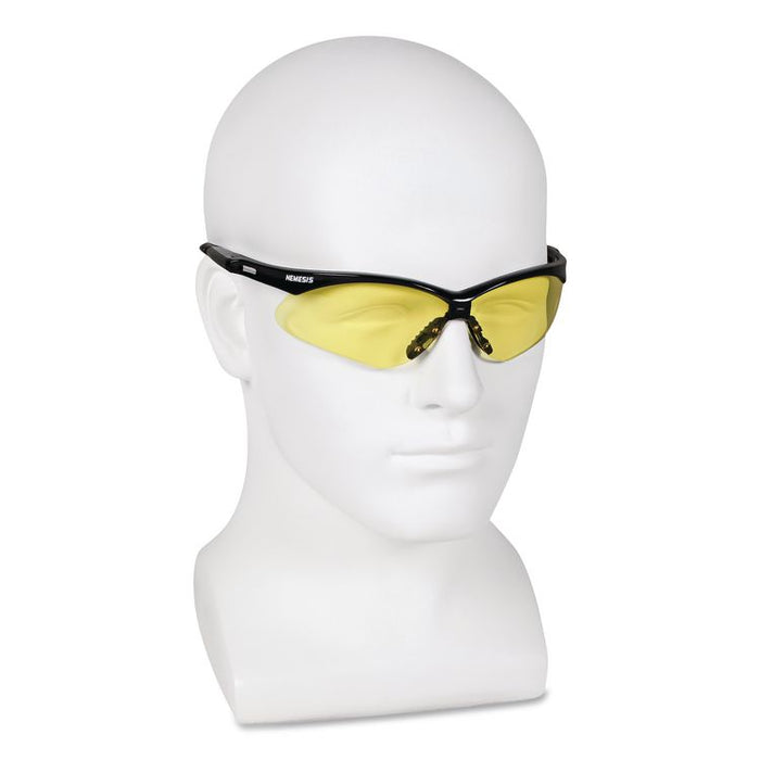 Nemesis Safety Glasses, Black Half Frame, Amber Dual Lens, 12/Box