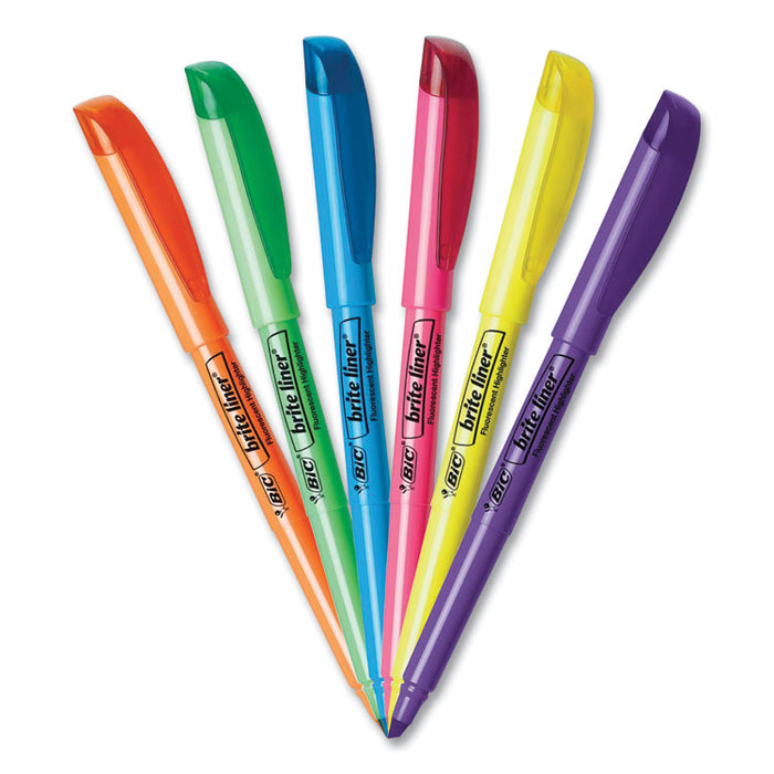 Brite Liner Highlighter, Fluorescent Orange Ink, Chisel Tip, Orange/Black Barrel, Dozen