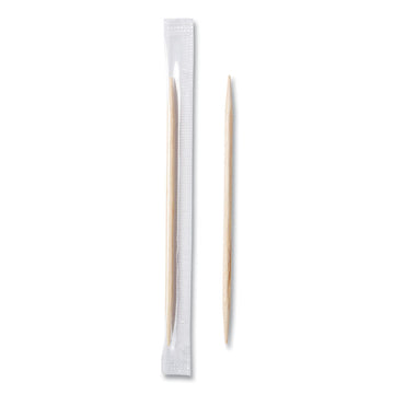 Cello-Wrapped Round Wood Toothpicks, Mint, 2.5", Natural, 1,000/Box, 15 Boxes/Carton