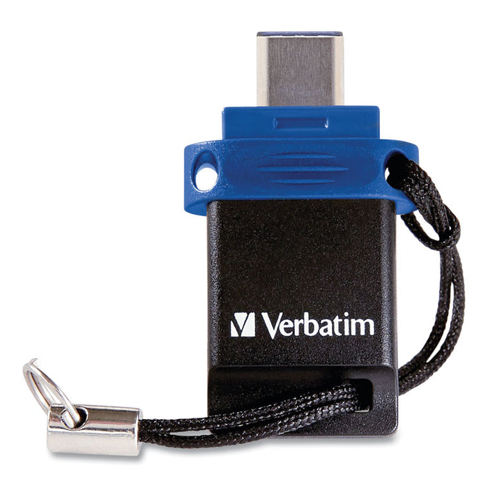 Store n' Go Dual USB 3.0 Flash Drive for USB-C Devices, 32 GB, Blue