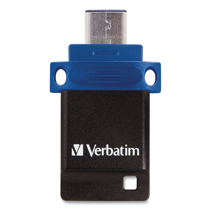 Store n' Go Dual USB 3.0 Flash Drive for USB-C Devices, 64 GB, Blue