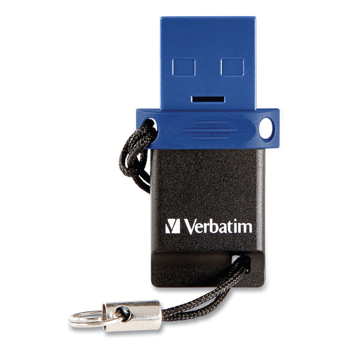 Store n' Go Dual USB 3.0 Flash Drive for USB-C Devices, 64 GB, Blue