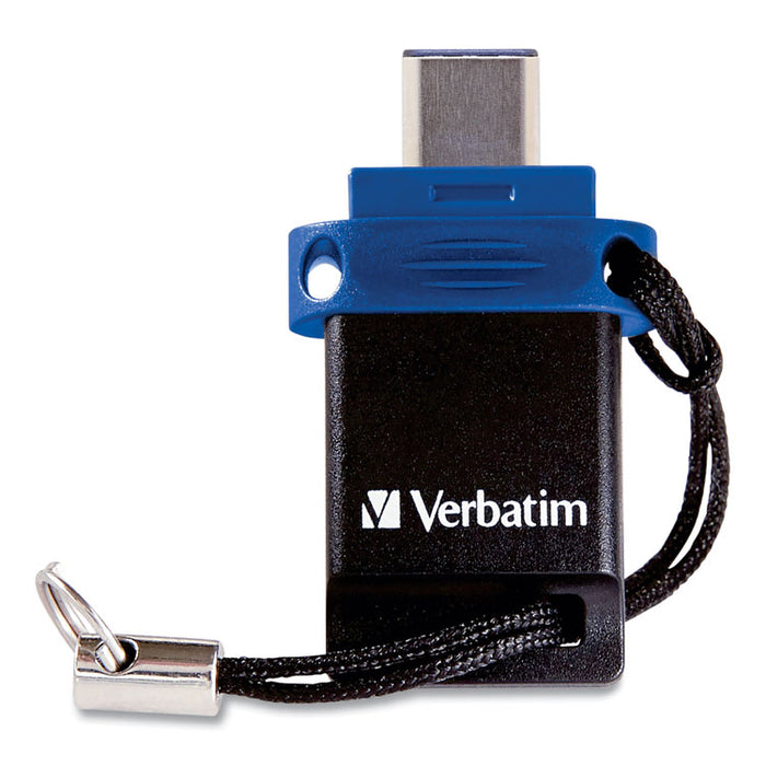Store n' Go Dual USB 3.0 Flash Drive for USB-C Devices, 64 GB, Blue