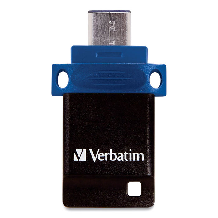 Store n' Go Dual USB 3.0 Flash Drive for USB-C Devices, 32 GB, Blue
