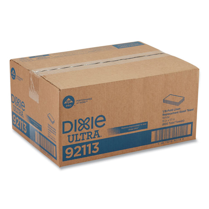 1/6-Fold Linen Replacement Towels, 13 x 17, White, 200/Box, 4 Boxes/Carton