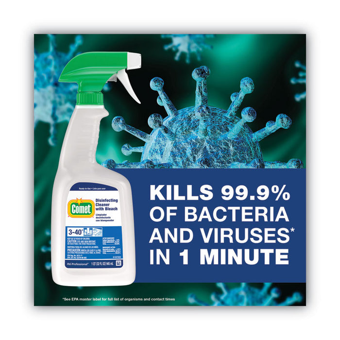 Disinfecting Cleaner with Bleach, Fresh Scent, 1 gal Closed-Loop Plastic Jug, 3/Carton