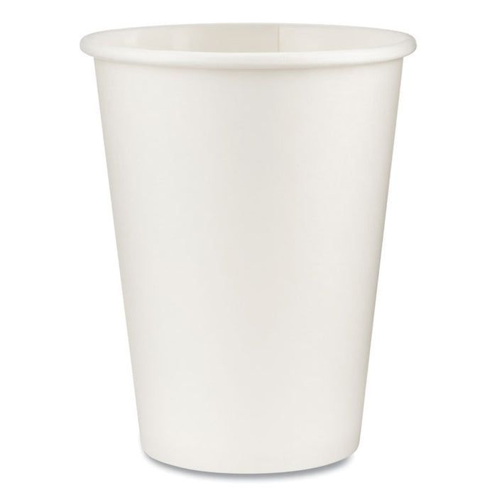 Paper Hot Cups, 12 oz, White, 50/Sleeve, 20 Sleeves/Carton