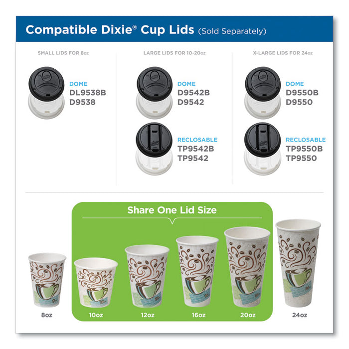 PerfecTouch Paper Hot Cups, 20 oz, Coffee Haze Design, 25/Sleeve, 20 Sleeves/Carton