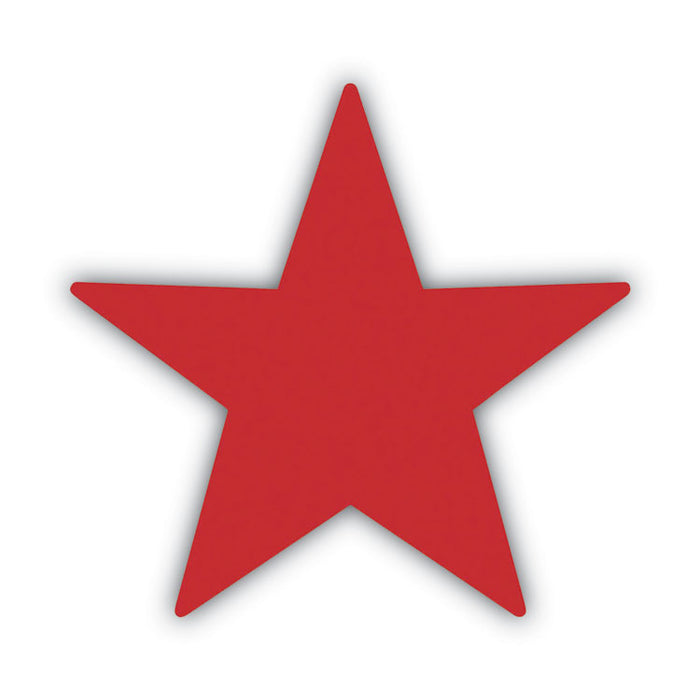 Pre-Inked Round Stamp with Microban, Star, 0.63" dia, Red