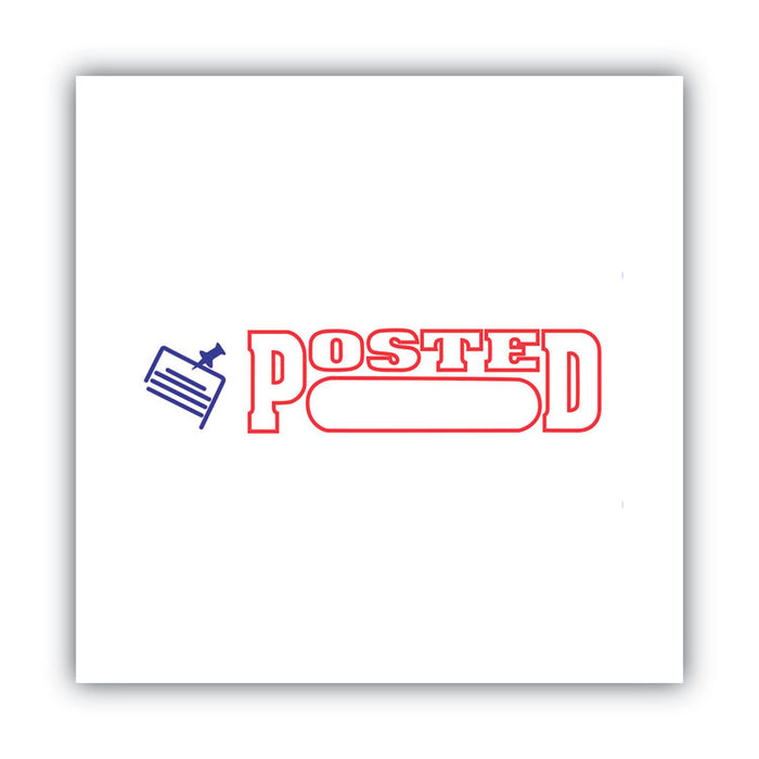 Pre-Inked Shutter Stamp, Red/Blue, POSTED, 1.63 x 0.5
