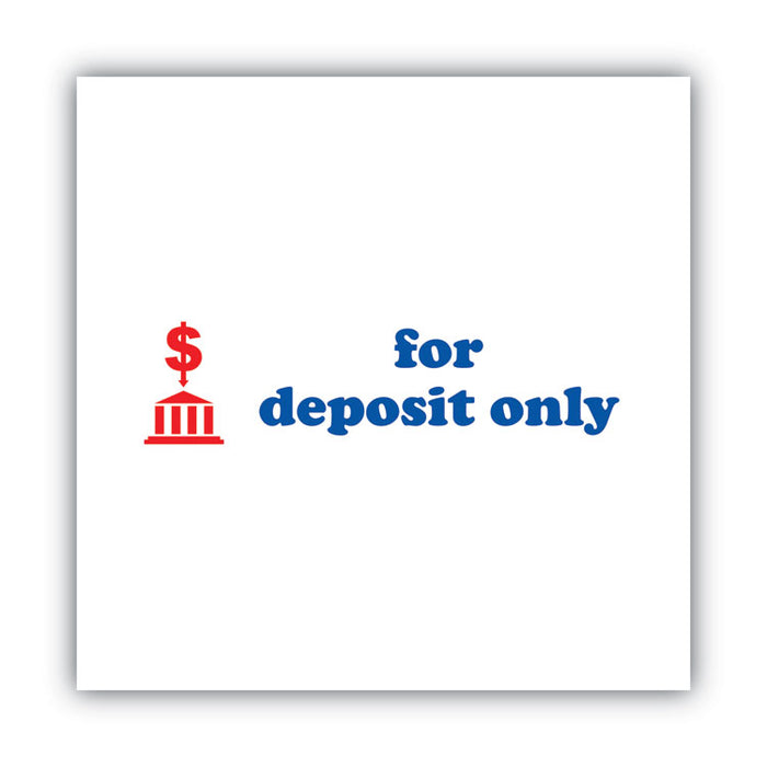 Pre-Inked Shutter Stamp, Red/Blue, FOR DEPOSIT ONLY, 1.63 x 0.5