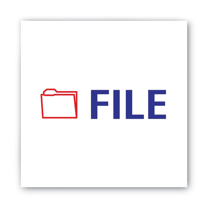 Pre-Inked Shutter Stamp, Red/Blue, FILE, 1.63 x 0.5
