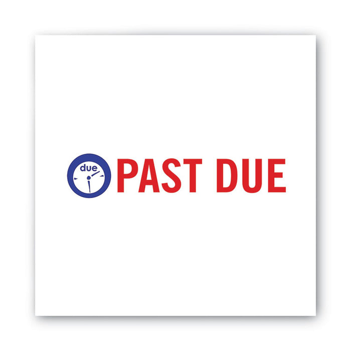 Pre-Inked Shutter Stamp, Red/Blue, PAST DUE, 1.63 x 0.5