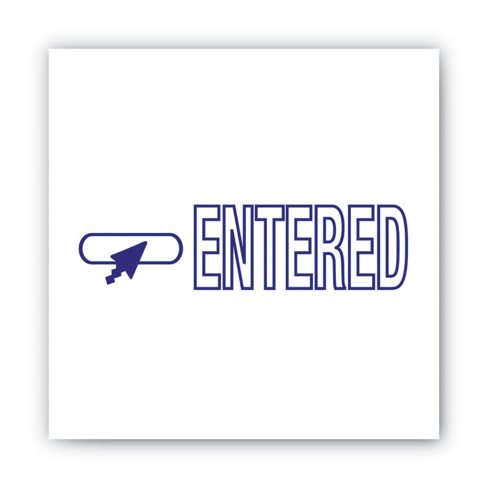 Pre-Inked Shutter Stamp, Blue, ENTERED, 1.63 x 0.5