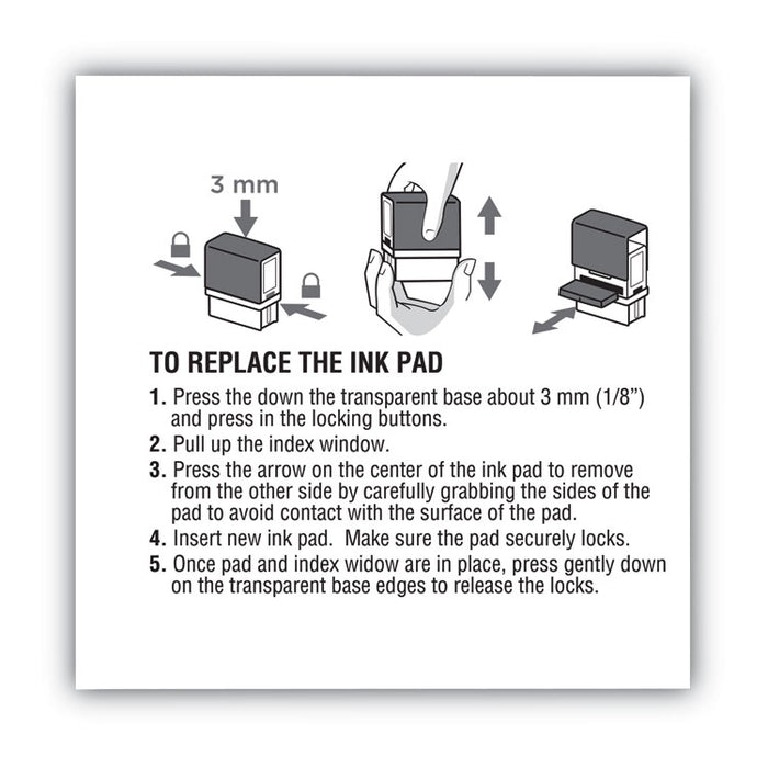 Replacement Ink Pad for 2000PLUS 1SI60P, 3.13" x 0.25", Blue