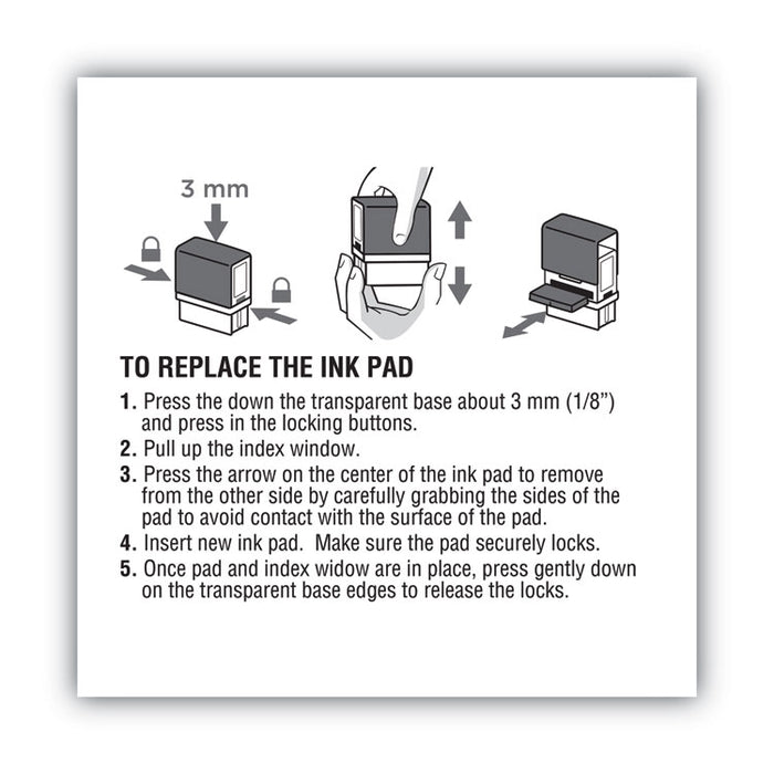 Replacement Ink Pad for 2000PLUS 1SI60P, 3.13" x 0.25", Red