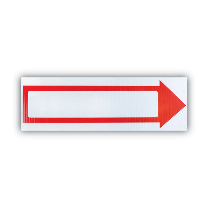 Stake Sign, 6 x 17, Blank White with Printed Red Arrow