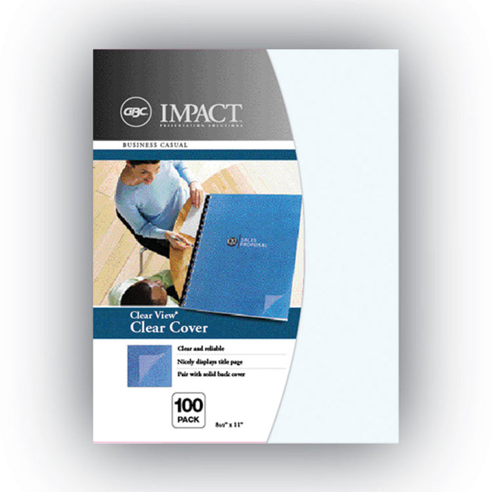 ProClick Pre-Punched Cover, Plastic, Square Corners, 11.75 x 8.5, Clear, 25/Pack