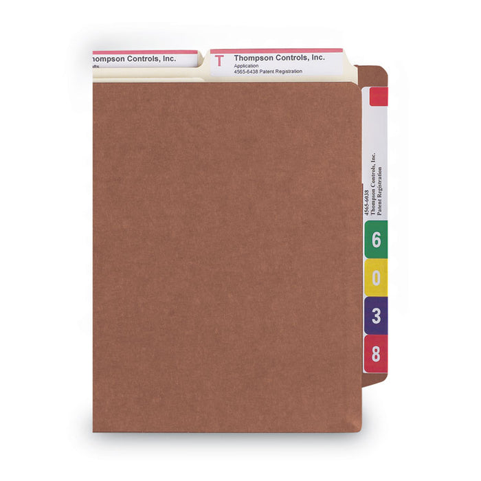 Heavy-Duty Redrope End Tab TUFF Pockets, 5.25" Expansion, Letter Size, Redrope, 10/Box