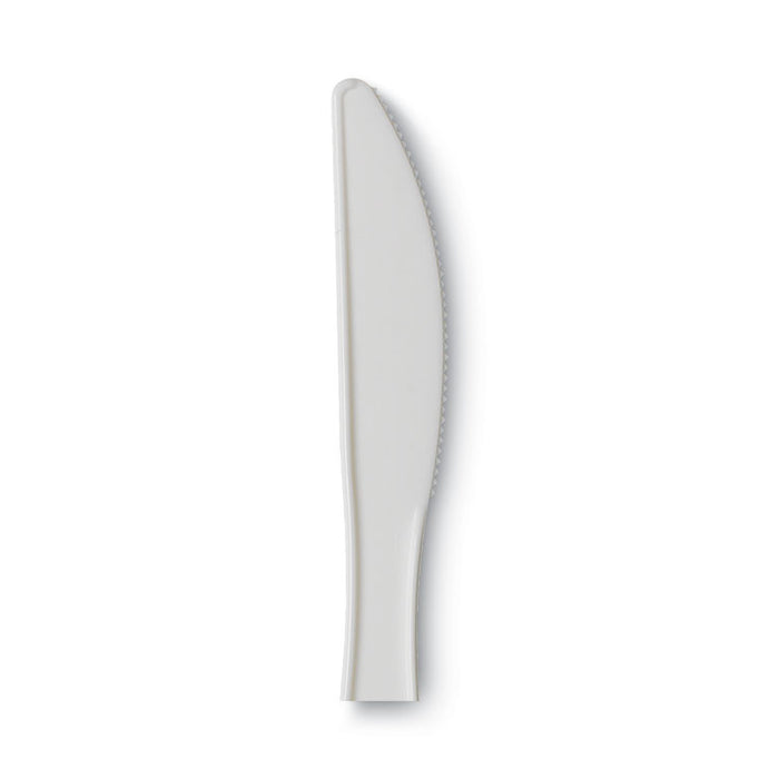 Plastic Cutlery, Mediumweight Knife, White, 1,000/Carton