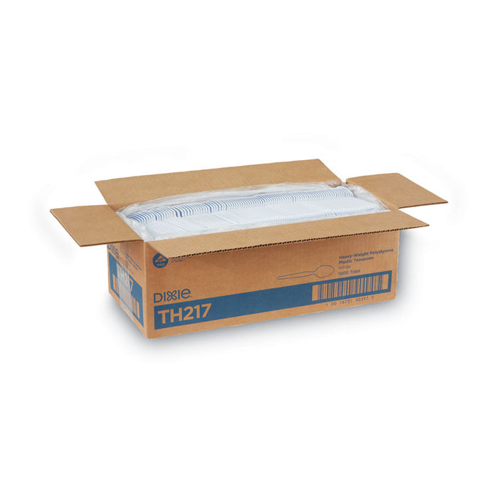 Plastic Cutlery, Heavyweight Spoon, White, 1,000/Carton