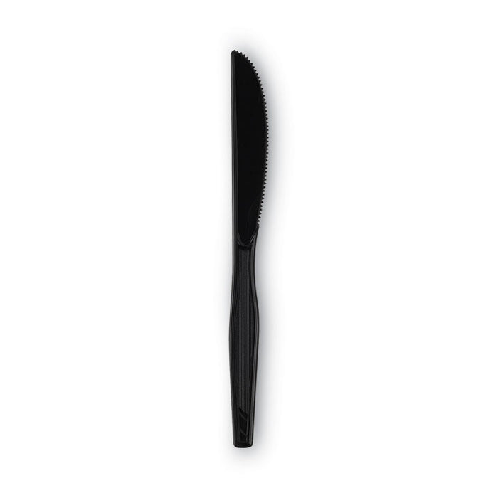 Plastic Tableware, Heavy Mediumweight Knife, Black, 100/Box, 10 Boxes/Carton